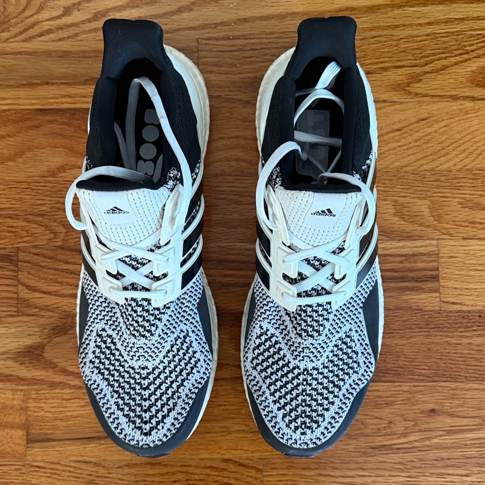 Adidas Ultraboost Black and White Knit Sneakers